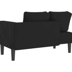 vidaXL Sofá diván con cojines terciopelo Negro Clearance