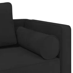 vidaXL Sofá diván con cojines terciopelo Negro Clearance