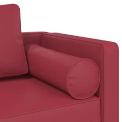 vidaXL Sillas-Sofá diván con cojines cuero sintético tinto