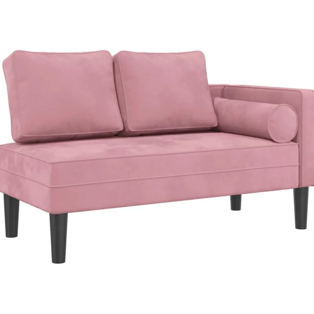 vidaXL Sofá diván con cojines terciopelo Rosa