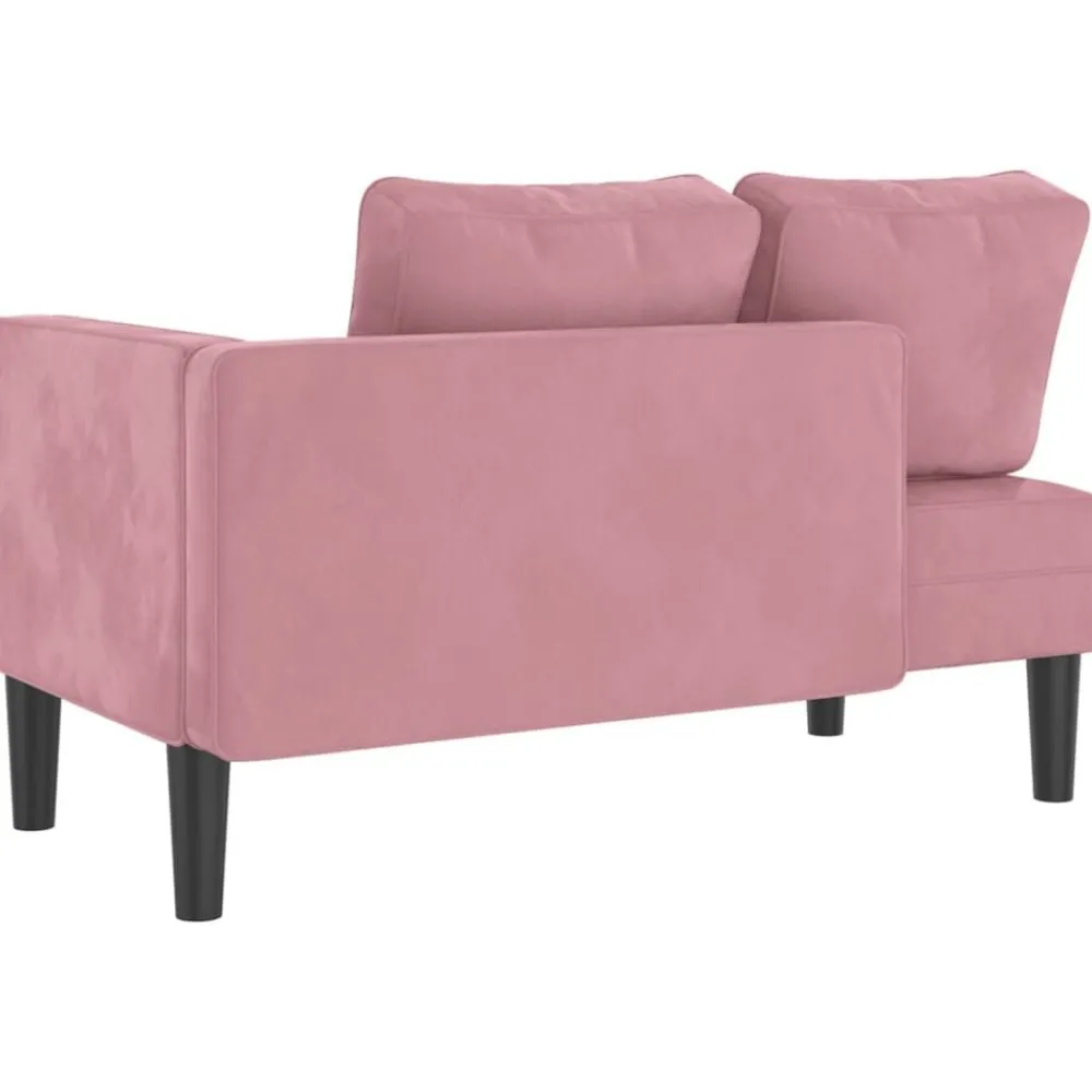 vidaXL Sofá diván con cojines terciopelo Rosa