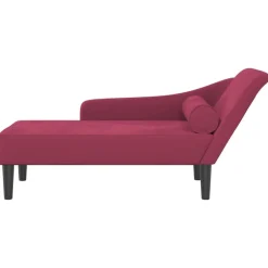 vidaXL Sofá diván con cojines terciopelo rojo tinto Rojo vino tinto Best