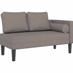 vidaXL Sillas-Sofá diván con cojines tela gris taupe