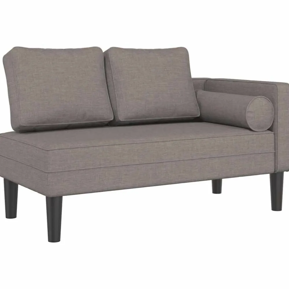vidaXL Sillas-Sofá diván con cojines tela gris taupe