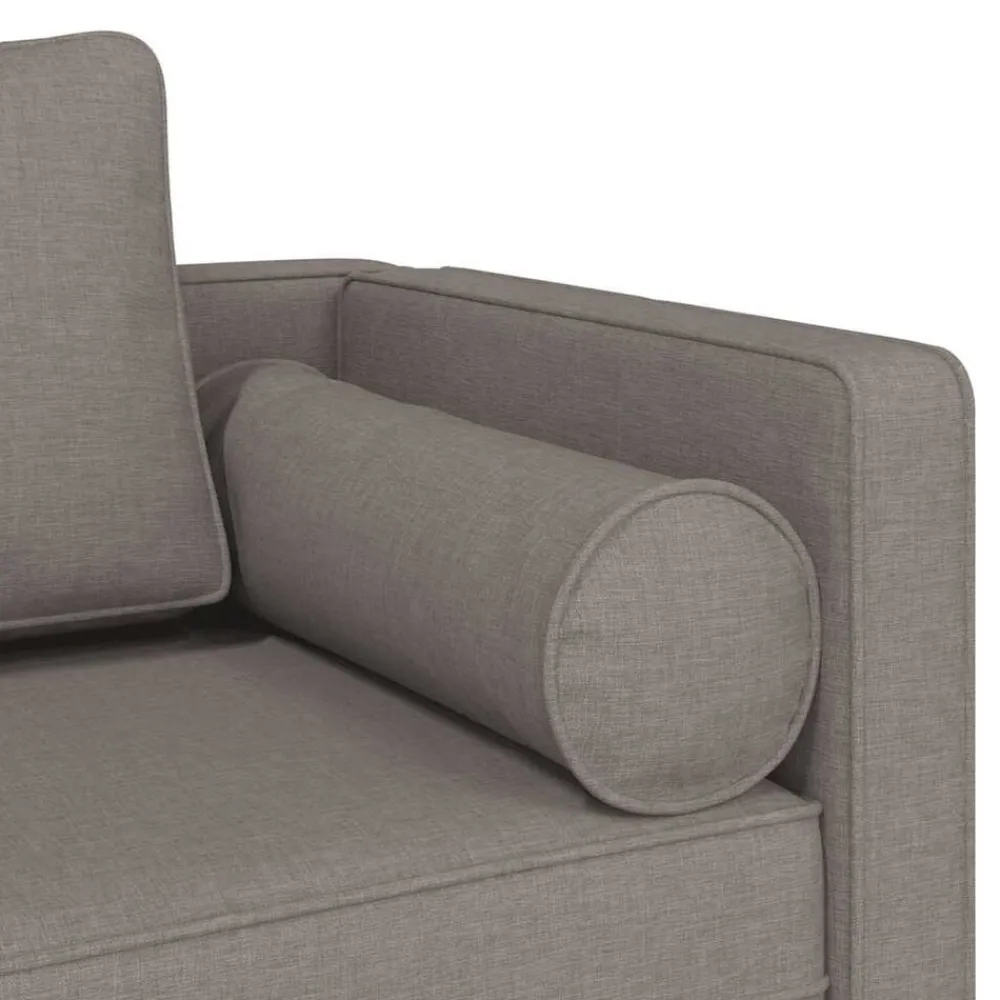 vidaXL Sillas-Sofá diván con cojines tela gris taupe