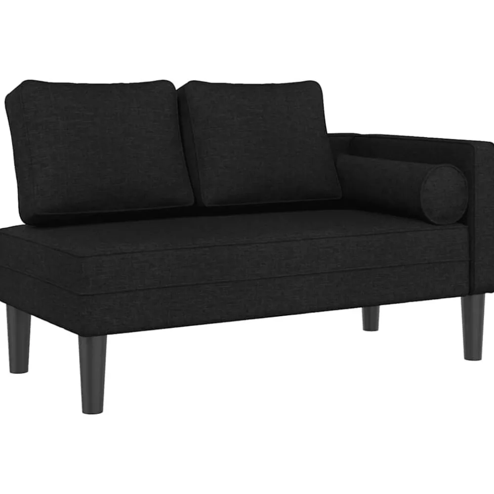 vidaXL Sofá diván con cojines tela Negro Best