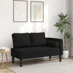 vidaXL Sofá diván con cojines tela Negro Best