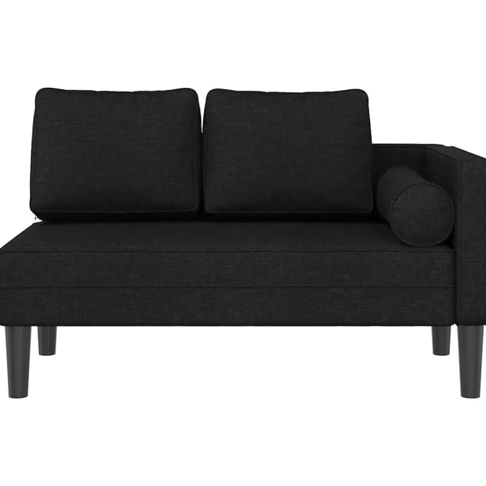 vidaXL Sofá diván con cojines tela Negro Best