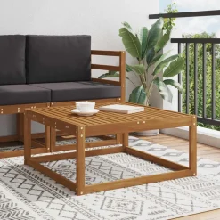 vidaXL Muebles De Jardín-Sofá esquinero de exterior Madera de Acacia Sólida Natural