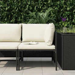 vidaXL Muebles De Jardín-Sofá esquinero seccional con cojines ratán sintético