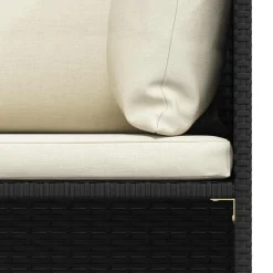 vidaXL Muebles De Jardín-Sofá esquinero seccional con cojines ratán sintético