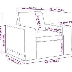 vidaXL Sofás-Sofá 103 x 80 x 82 cm tela