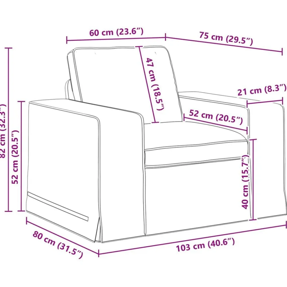 vidaXL Sofás-Sofá 103 x 80 x 82 cm tela