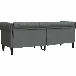 vidaXL Sofá 201,5 x 74,5 x 74,5 cm Poliéster Gris oscuro Discount