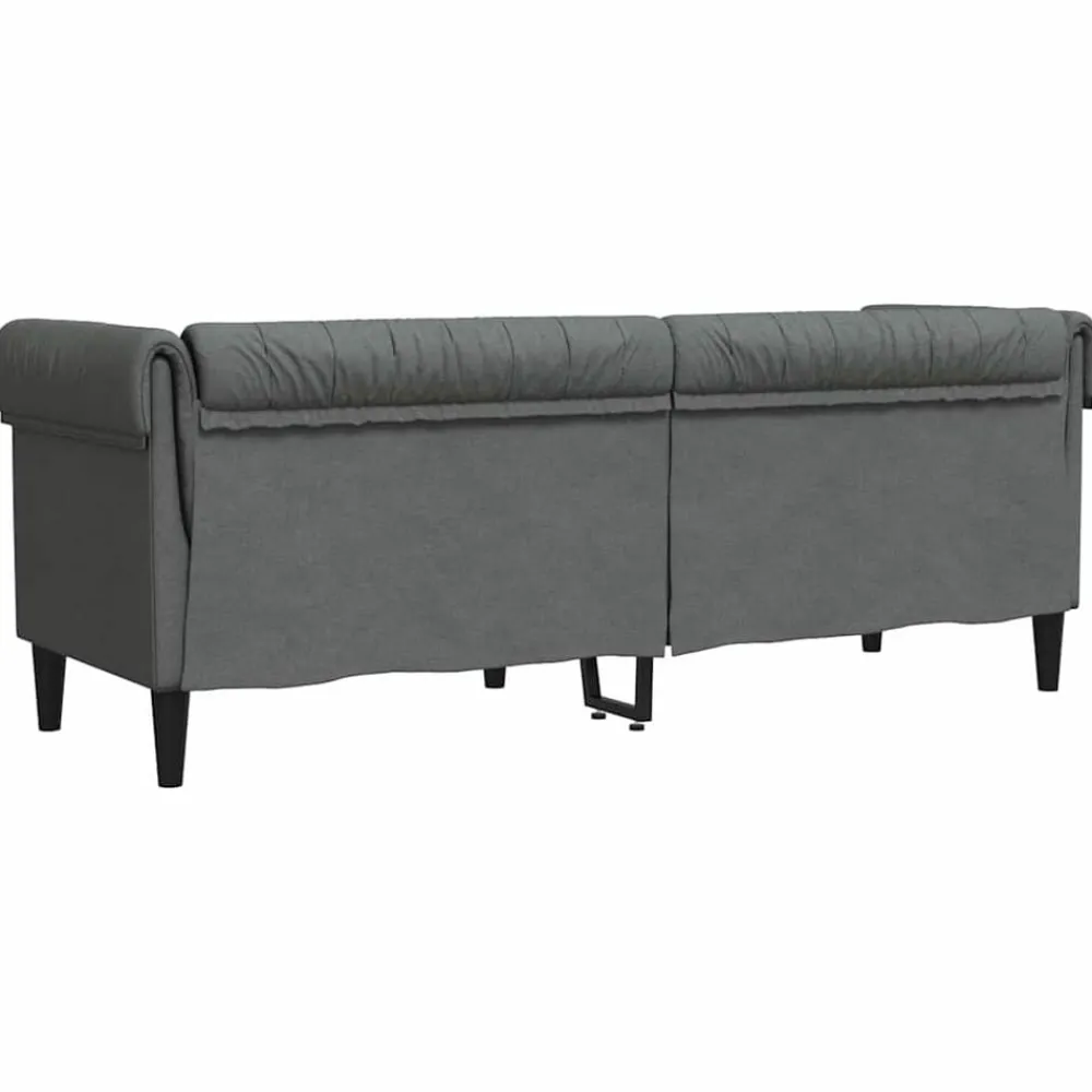 vidaXL Sofá 201,5 x 74,5 x 74,5 cm Poliéster Gris oscuro Discount