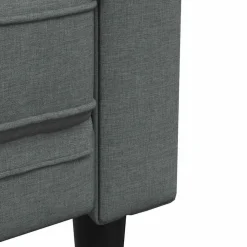 vidaXL Sofá 201,5 x 74,5 x 74,5 cm Poliéster Gris oscuro Discount