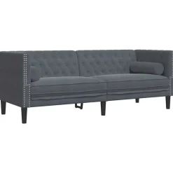 vidaXL Sofá 194 x 74,5 x 70,5 cm Terciopelo Gris oscuro Hot