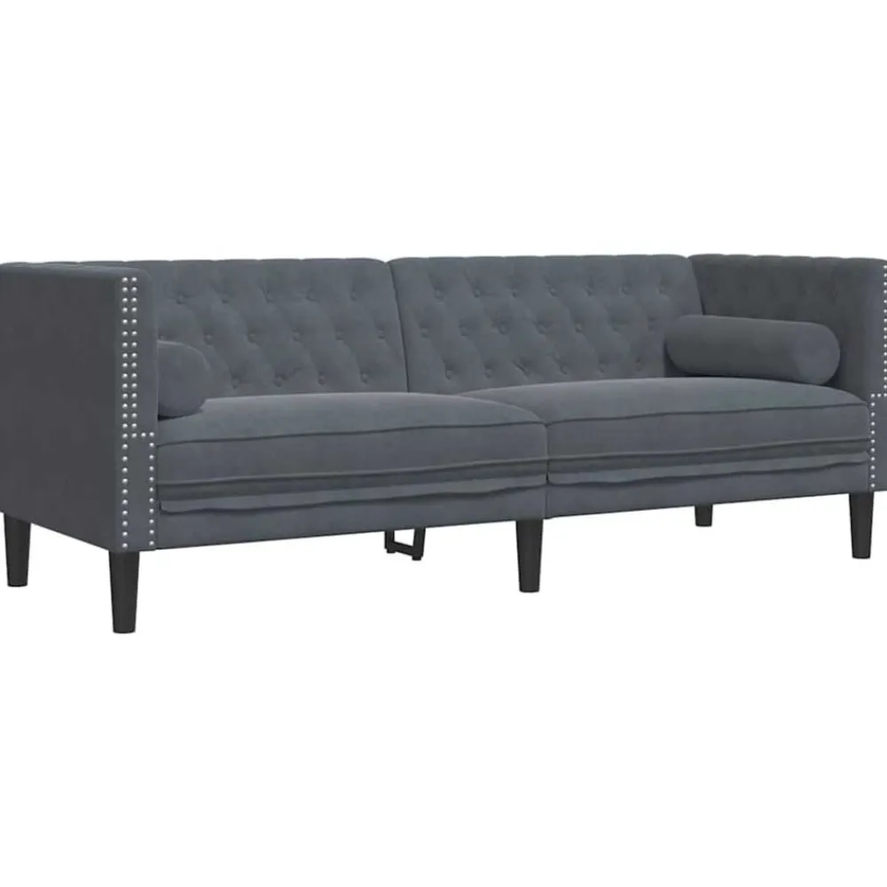 vidaXL Sofá 194 x 74,5 x 70,5 cm Terciopelo Gris oscuro Hot