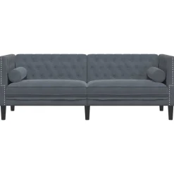 vidaXL Sofá 194 x 74,5 x 70,5 cm Terciopelo Gris oscuro Hot
