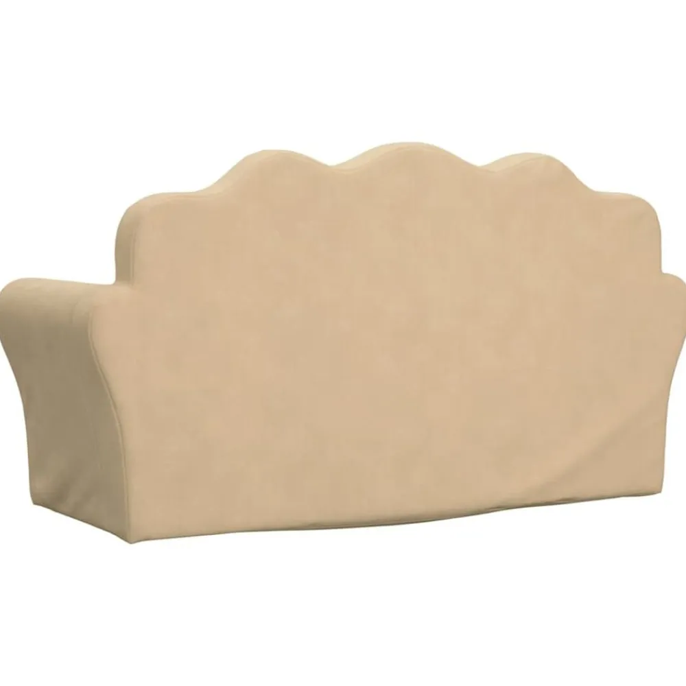 vidaXL Sofá infantil de 2 plazas de felpa suave color Crema Discount