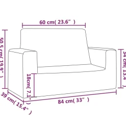 vidaXL Sofá infantil de 2 plazas gris claro con estrellas felpa suave Gris claro y blanco Sale