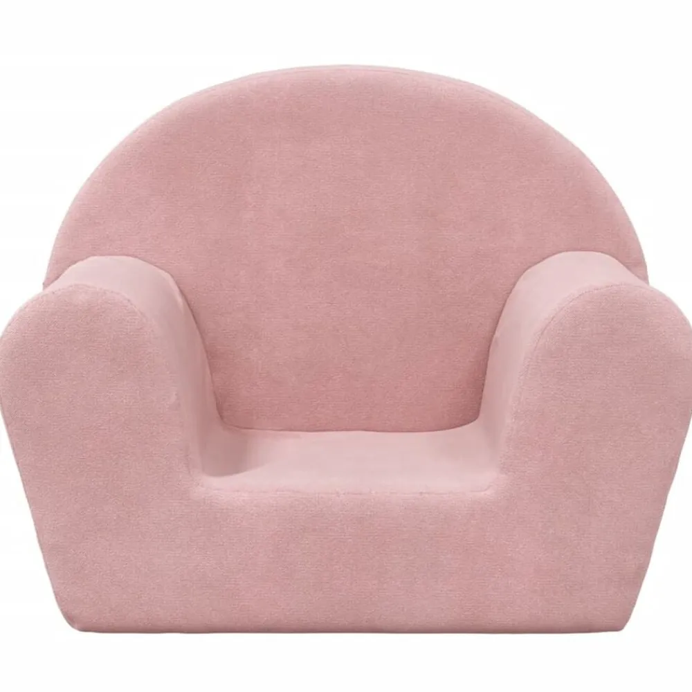 vidaXL Sofá infantil de felpa suave Rosa Best