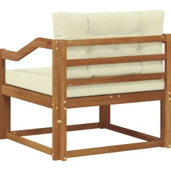 vidaXL Sofá intermedio de exterior Madera de Acacia Sólida Natural Natural y crema Best