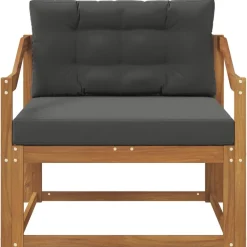 vidaXL Sofá intermedio de exterior Madera de Acacia Sólida Natural Natural y antracita Sale