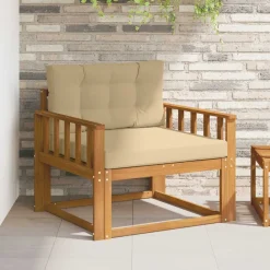 vidaXL Accesorios Para Sofás-Sofá intermedio de exterior Madera de Acacia Sólida Natural