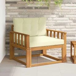 vidaXL Accesorios Para Sofás-Sofá intermedio de exterior Madera de Acacia Sólida Natural