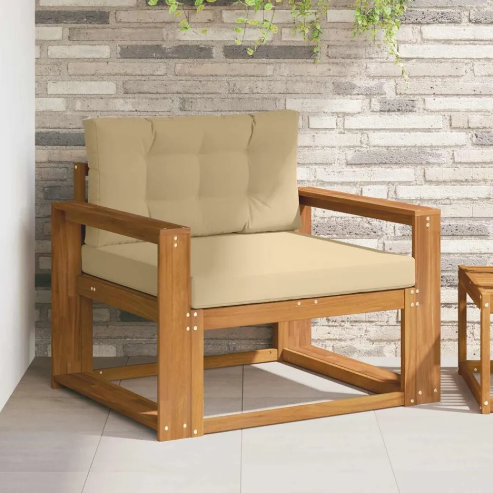 vidaXL Accesorios Para Sofás-Sofá intermedio de exterior Madera de Acacia Sólida Natural