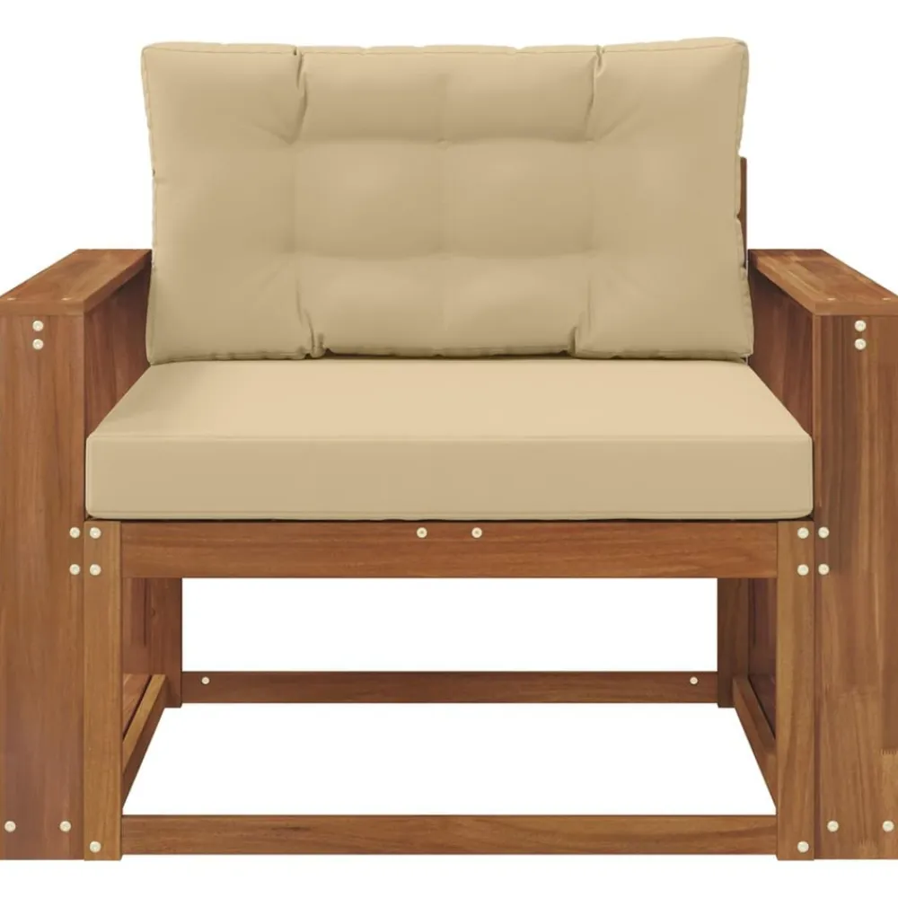 vidaXL Accesorios Para Sofás-Sofá intermedio de exterior Madera de Acacia Sólida Natural
