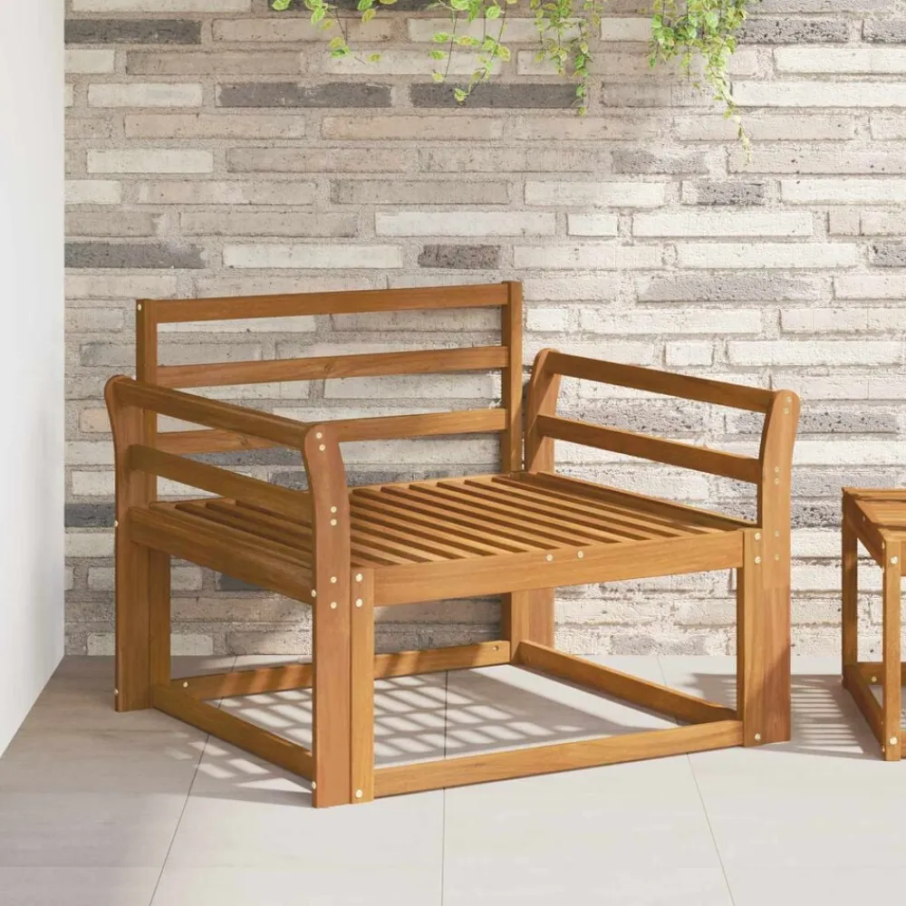 vidaXL Sofá intermedio de exterior Madera de Acacia Sólida Natural New