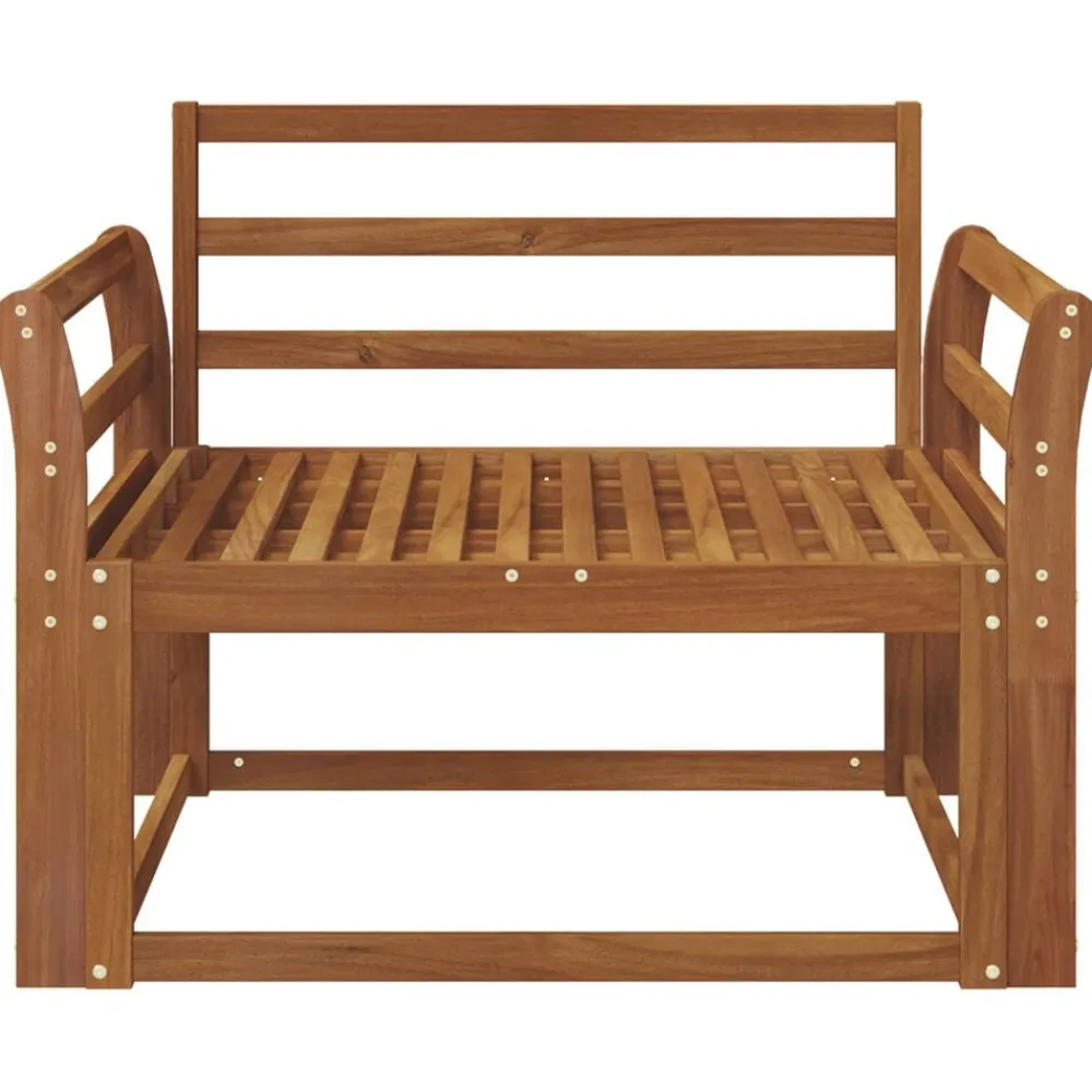 vidaXL Sofá intermedio de exterior Madera de Acacia Sólida Natural New