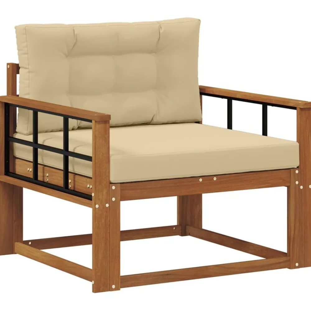 vidaXL Accesorios Para Sofás-Sofá intermedio de exterior Madera de Acacia Sólida Natural