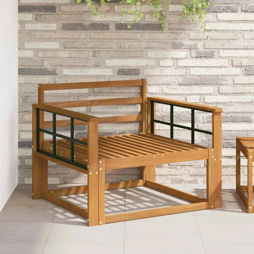 vidaXL Accesorios Para Sofás-Sofá intermedio de exterior Madera de Acacia Sólida