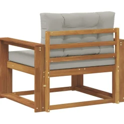 vidaXL Sofá intermedio de exterior Madera de Acacia Sólida Natural Gris claro y natural New