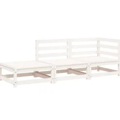 vidaXL Muebles De Jardín-Sofá jardín con reposapiés 2 plazas madera maciza