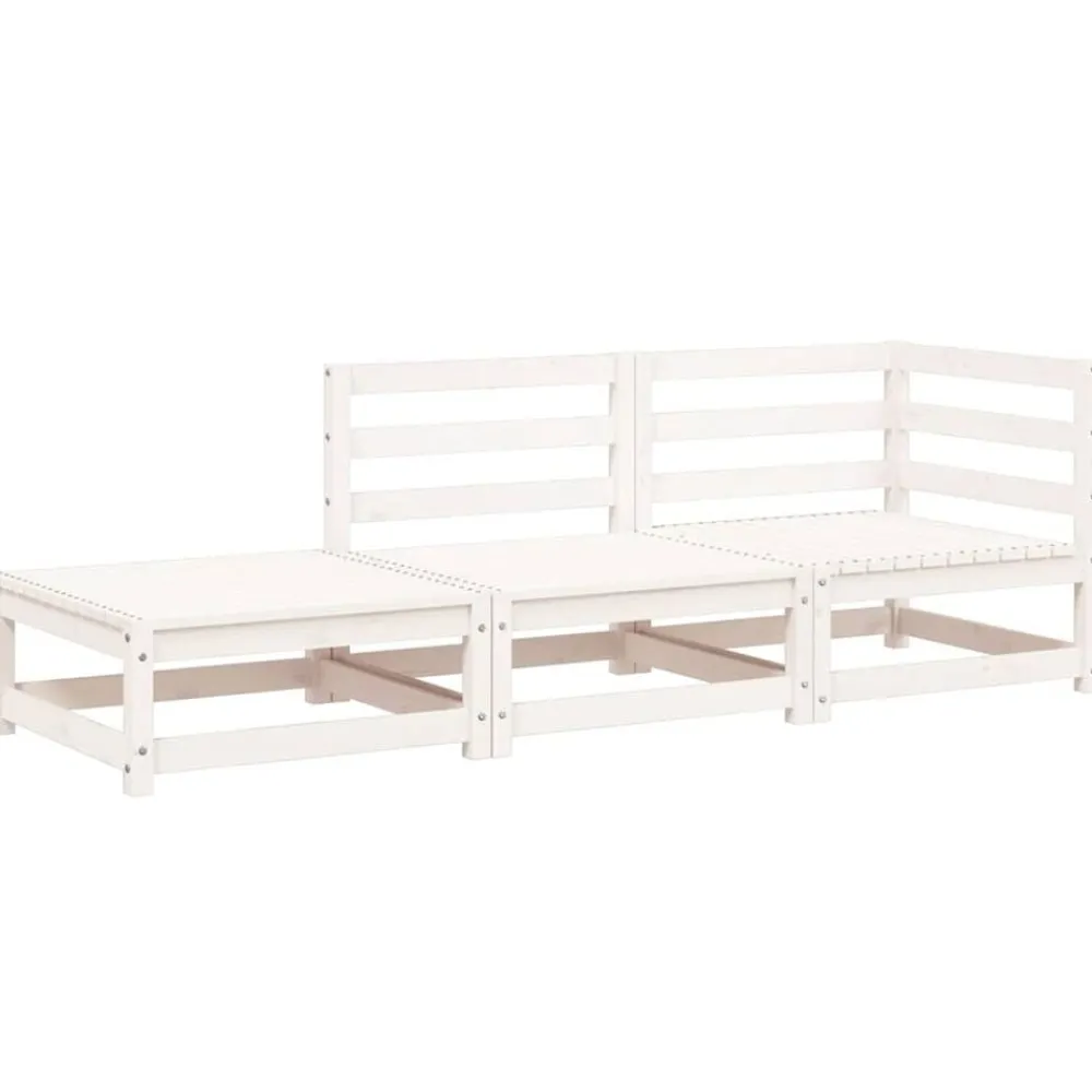 vidaXL Muebles De Jardín-Sofá jardín con reposapiés 2 plazas madera maciza