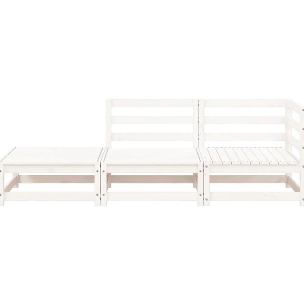 vidaXL Muebles De Jardín-Sofá jardín con reposapiés 2 plazas madera maciza