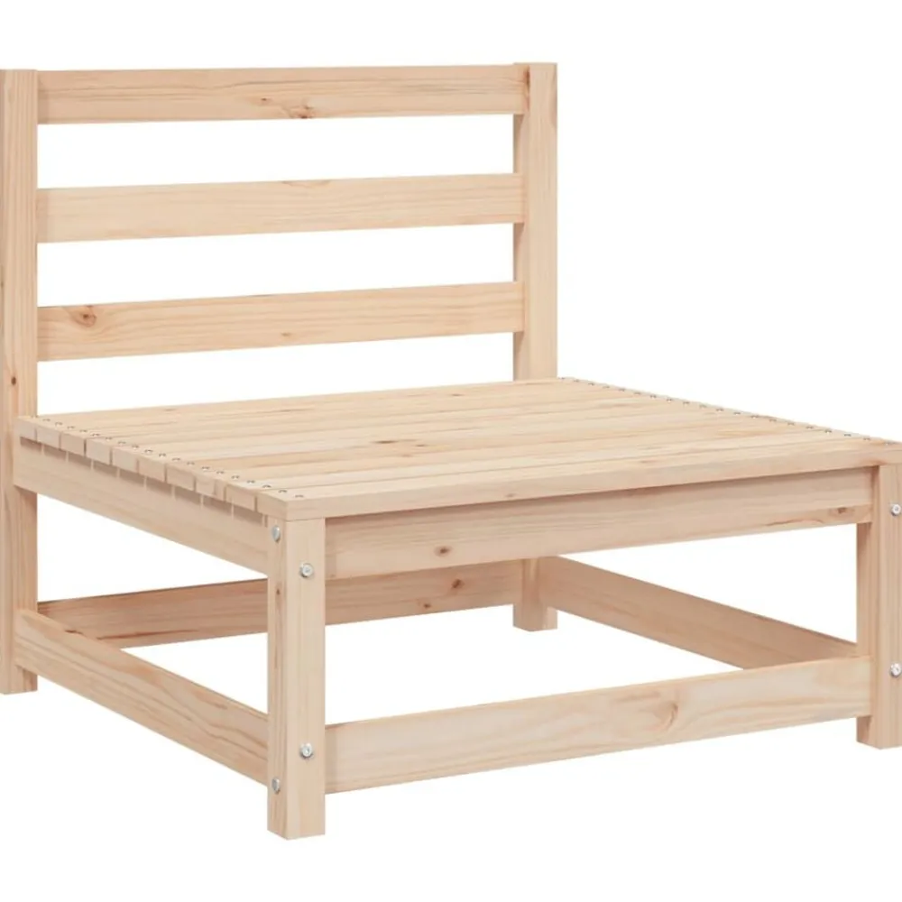 vidaXL Sofá jardín sin reposabrazos madera maciza de pino 70x70x67 cm Pino natural Online