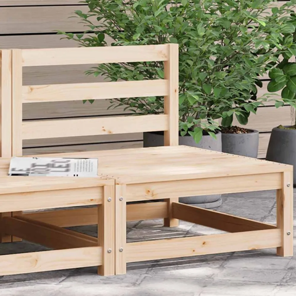 vidaXL Sofá jardín sin reposabrazos madera maciza de pino 70x70x67 cm Pino natural Online
