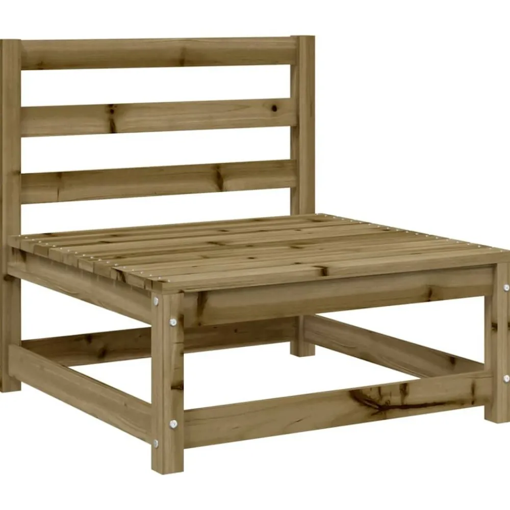 vidaXL Muebles De Jardín-Sofá jardín sin reposabrazos madera pino impregnada 70x70x67 cm