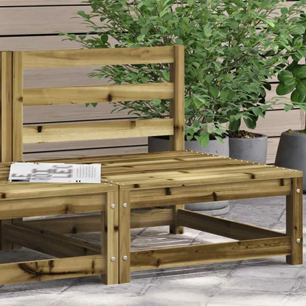 vidaXL Muebles De Jardín-Sofá jardín sin reposabrazos madera pino impregnada 70x70x67 cm