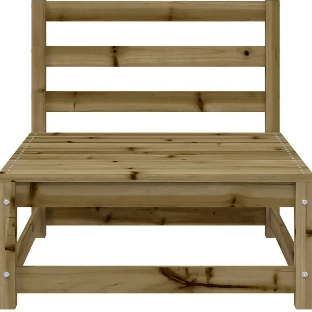 vidaXL Muebles De Jardín-Sofá jardín sin reposabrazos madera pino impregnada 70x70x67 cm