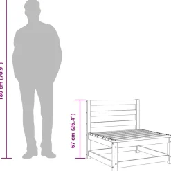 vidaXL Muebles De Jardín-Sofá jardín sin reposabrazos madera pino impregnada 70x70x67 cm