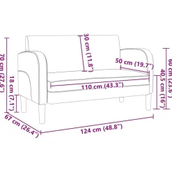 vidaXL Sofás-Sofá Loveseat 110 cm cuero sintética