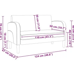 vidaXL Sofás-Sofá Loveseat Marrón 110 cm Cuero Sintético