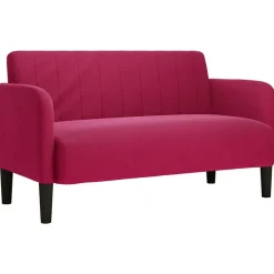 vidaXL Sofás-Sofá Loveseat rojo vino 109 cm terciopelo