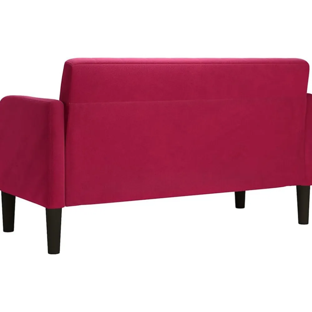 vidaXL Sofás-Sofá Loveseat rojo vino 109 cm terciopelo